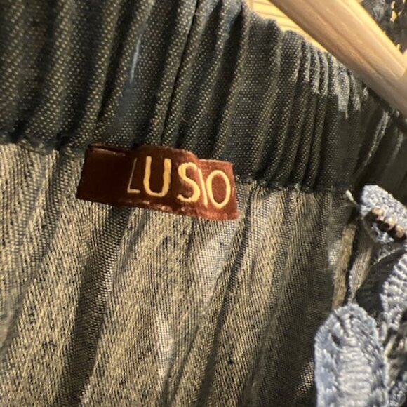 Lusio Off Shoulder Summer Dress Midi Denim, Size S - Picture 11 of 16